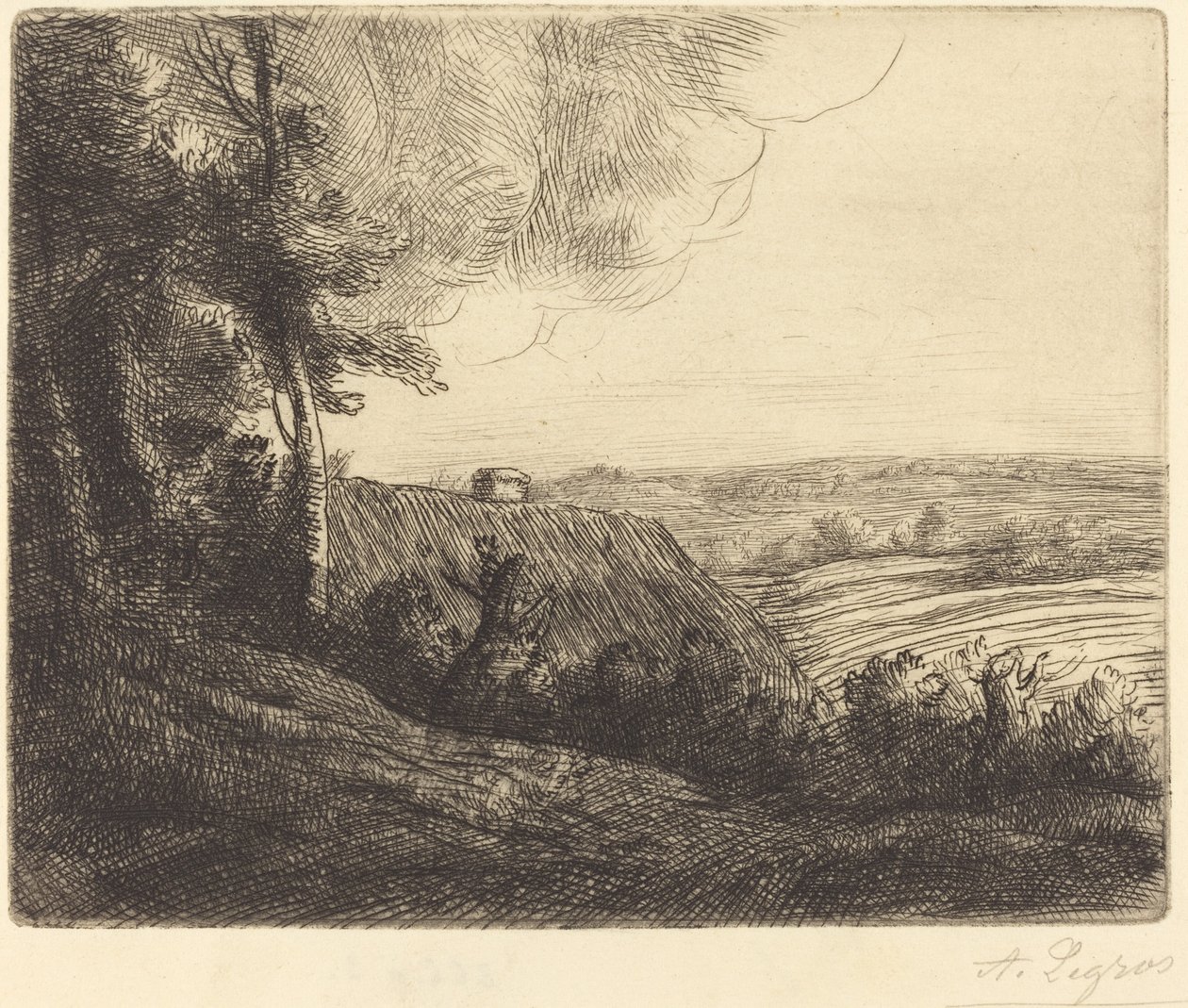 Landschaft: Straße nach Horville von Alphonse Legros