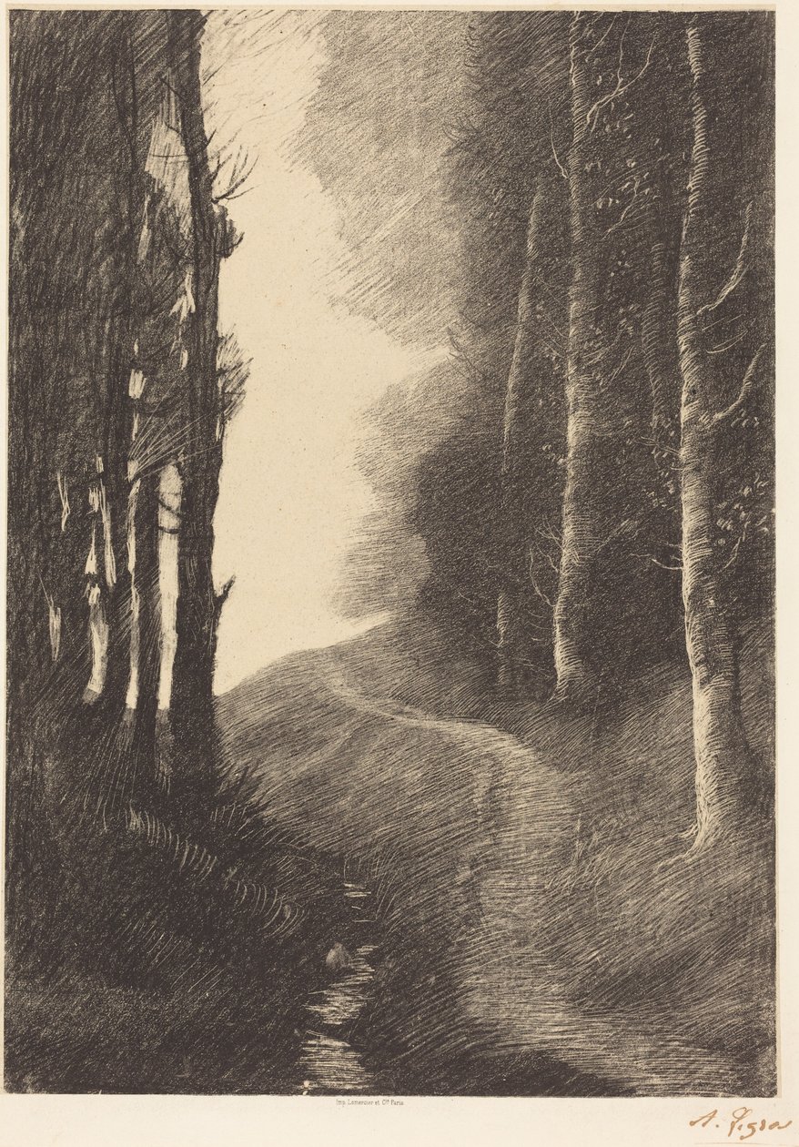 Landschaft mit Birken von Alphonse Legros