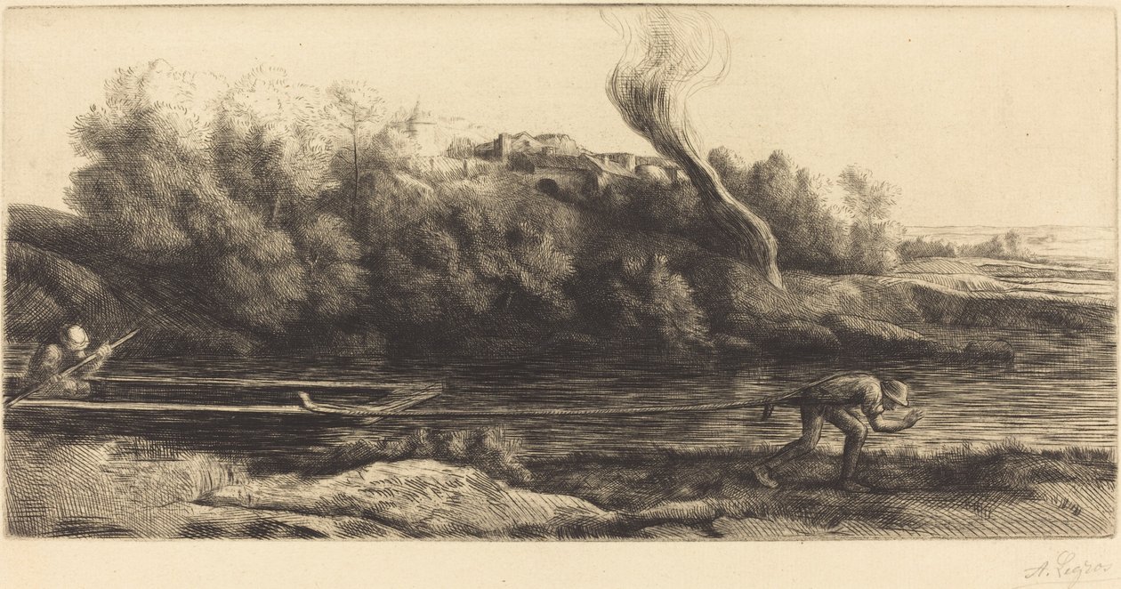 Landschaft mit Boot, 2. Platte Paysage au bateau von Alphonse Legros