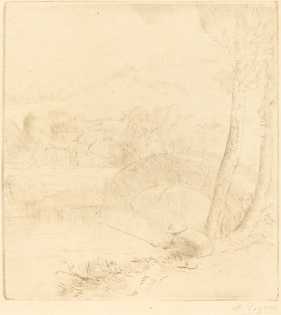 Kleiner Angler (Le petit pêcheur à la ligne) von Alphonse Legros