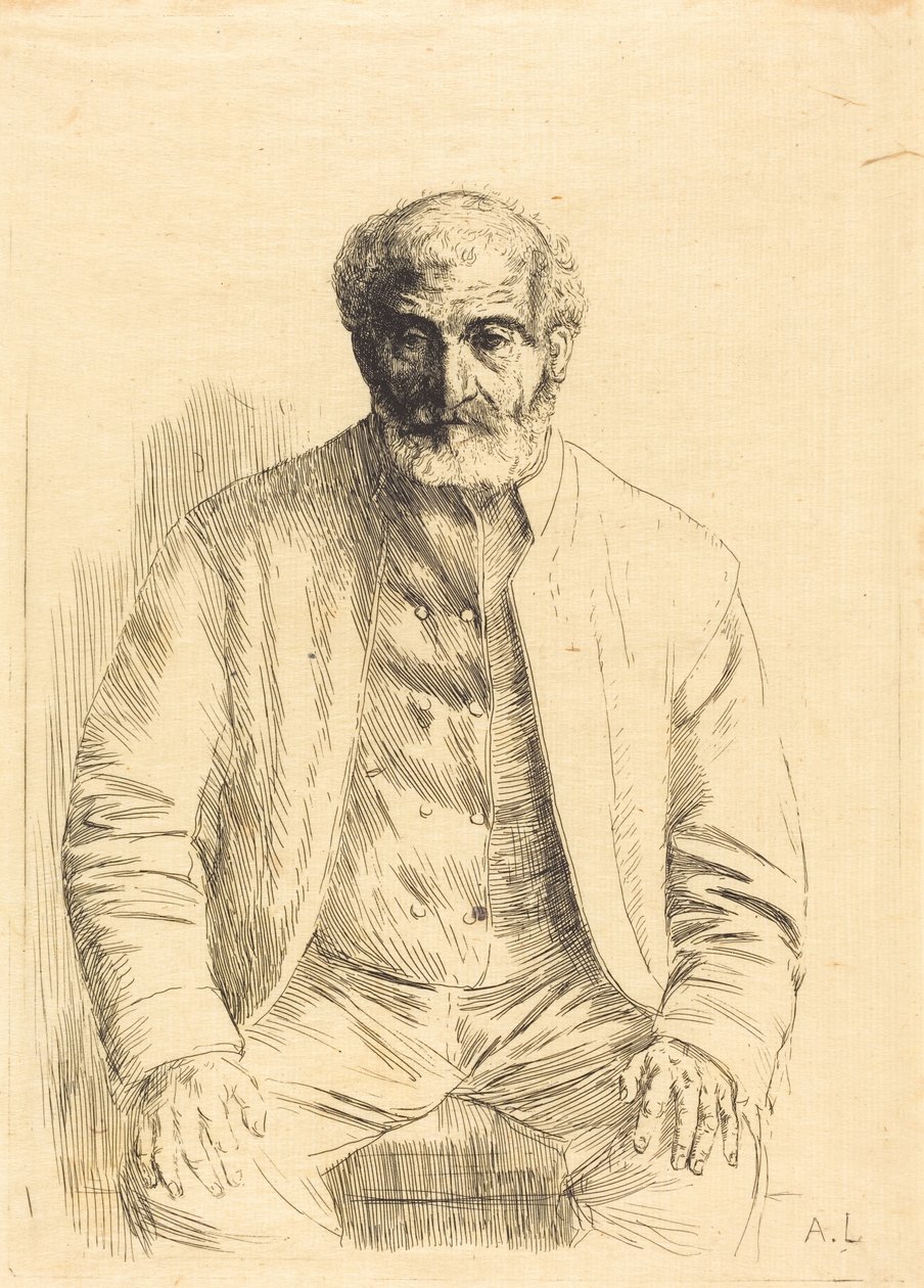 Alter Mann sitzend von Alphonse Legros