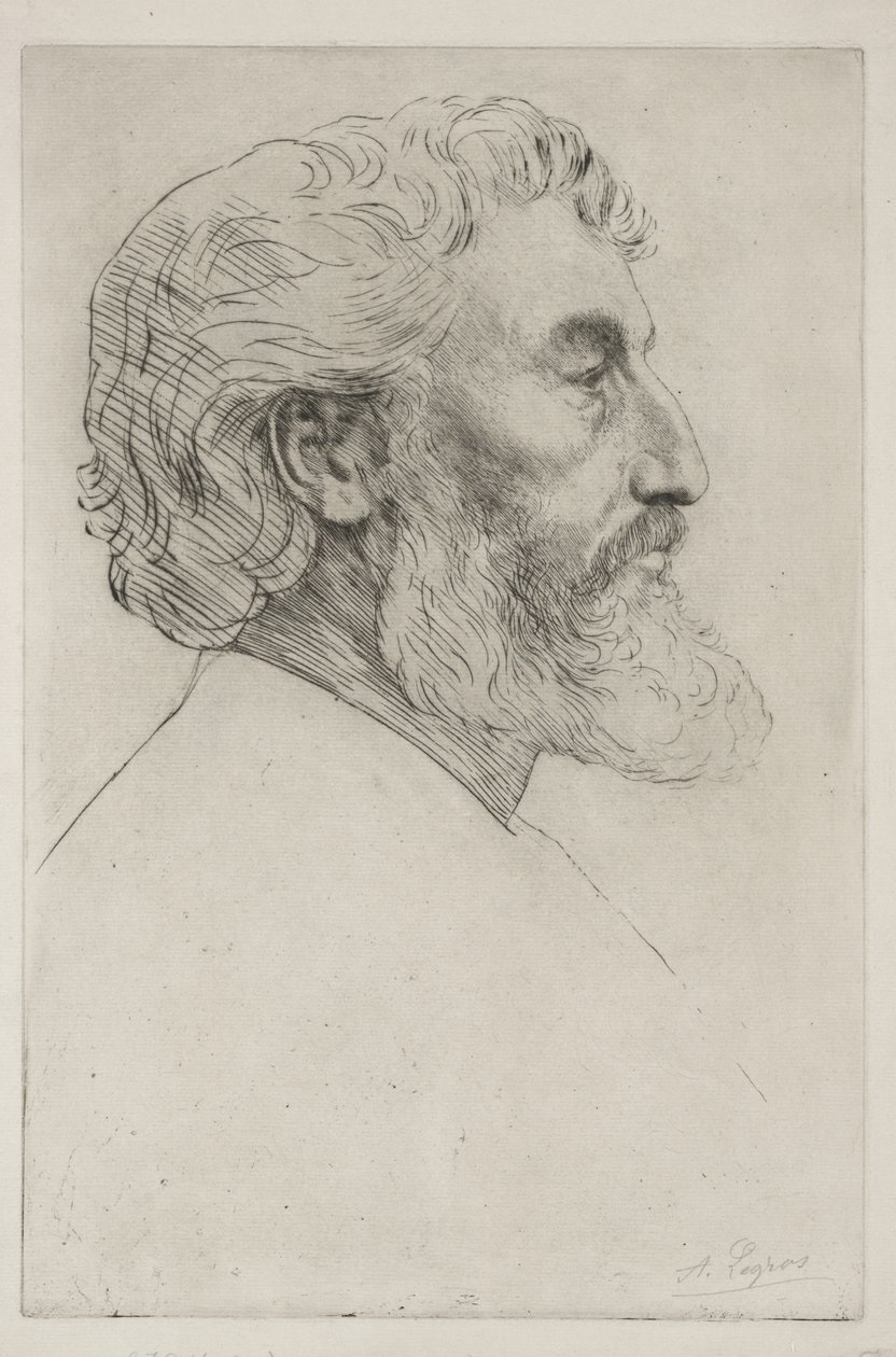 Porträt von Sir Frederick Leighton (Erste Platte) von Alphonse Legros