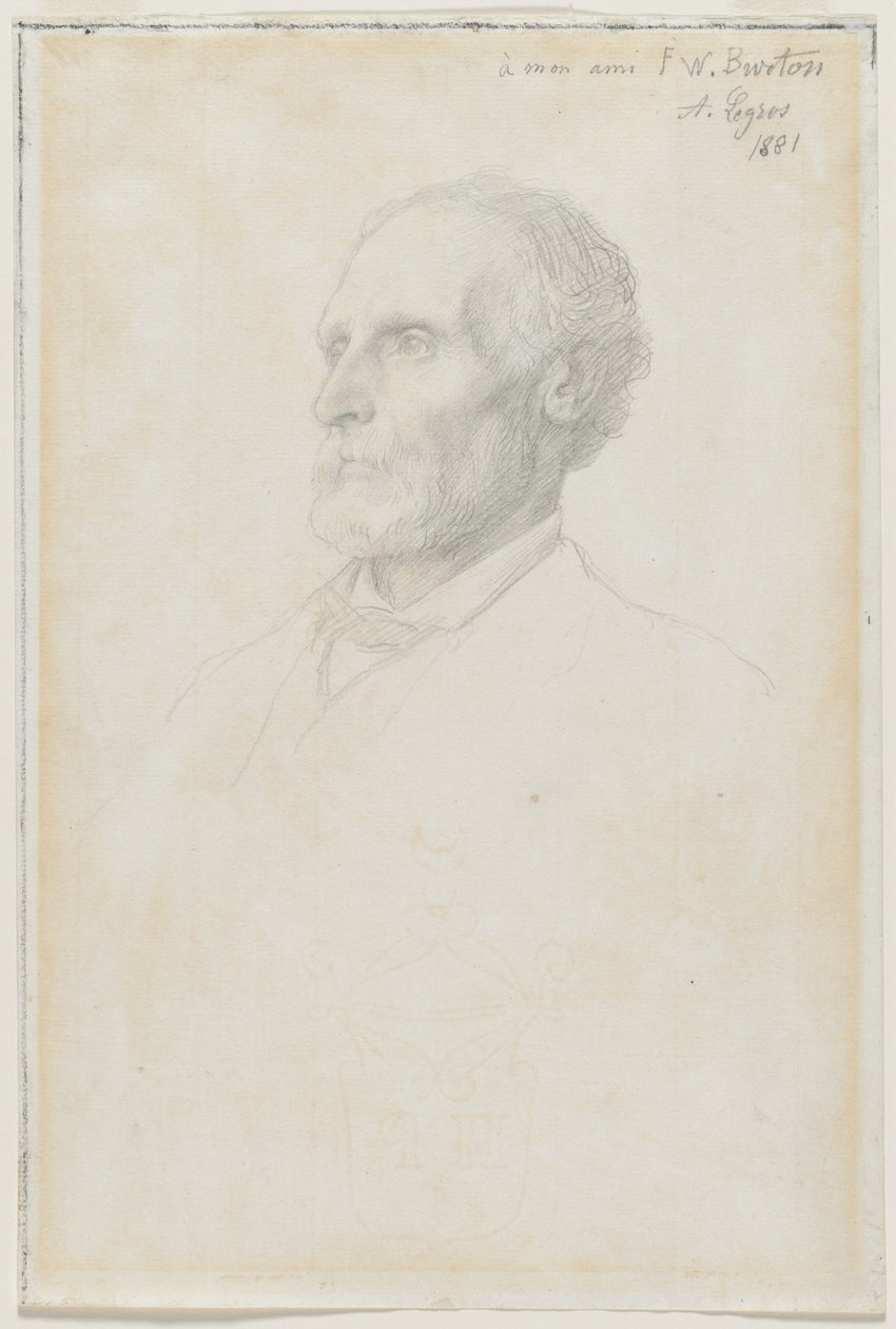 Porträt von Sir Frederick W. Burton, Direktor der National Gallery, London von Alphonse Legros