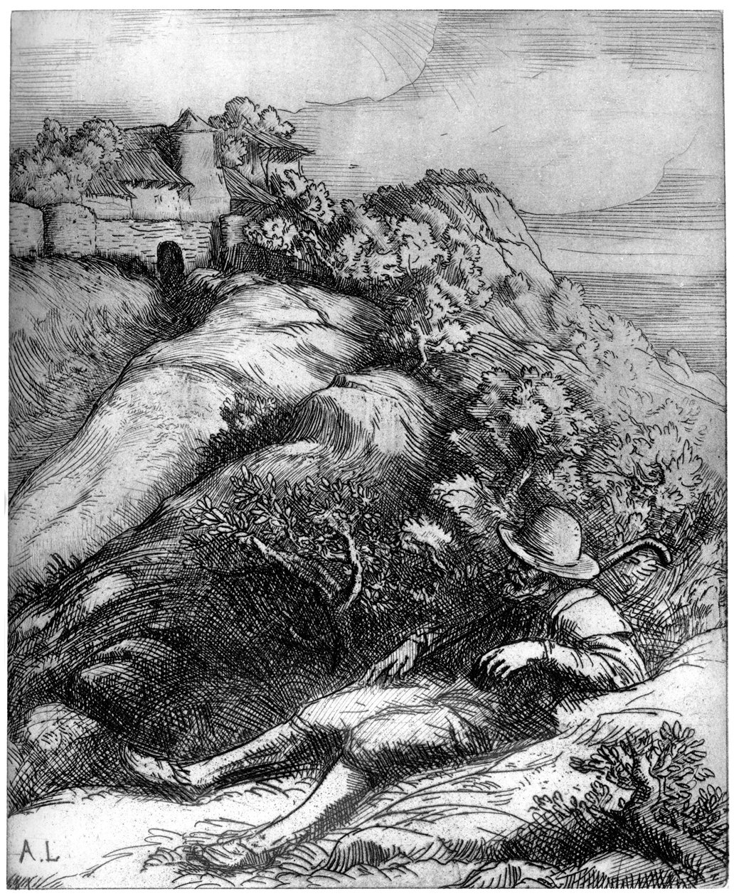 Rastender Schäfer, um 1860-1910, 1924 von Alphonse Legros