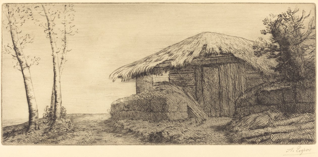Hirtenhütte am Hang von Alphonse Legros