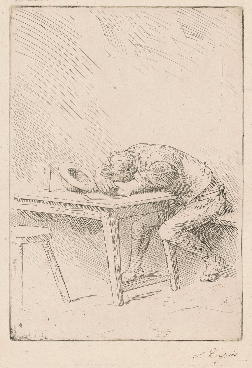 Siesta eines Arbeiters von Alphonse Legros