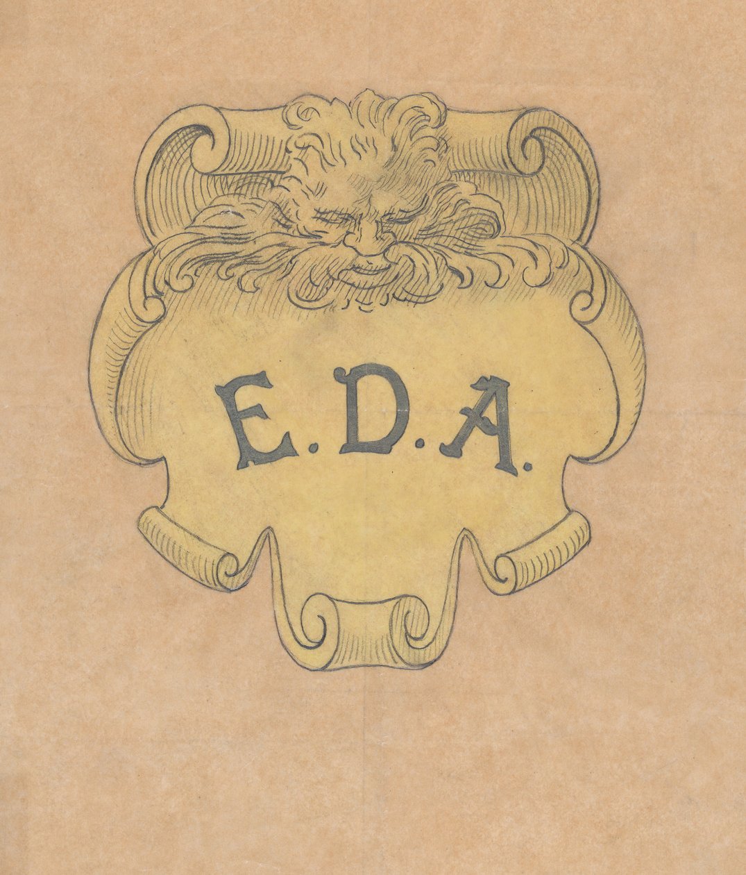 Studie für ein bronzenes Namensschild für Edward D. Adams (ca. 1892) von Alphonse Legros