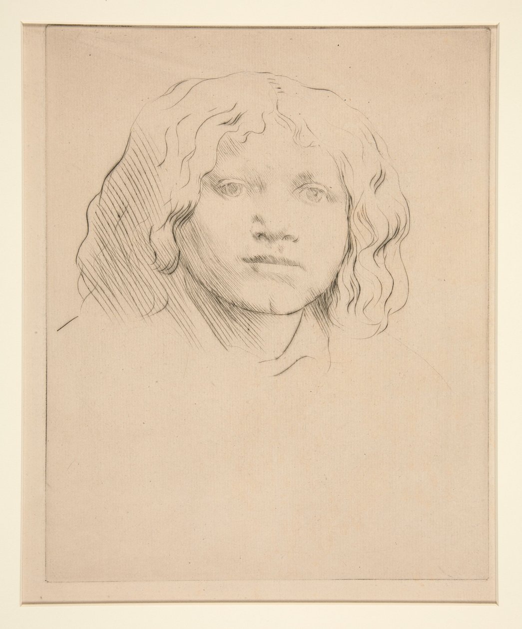 Kopf eines italienischen Kindes von Alphonse Legros