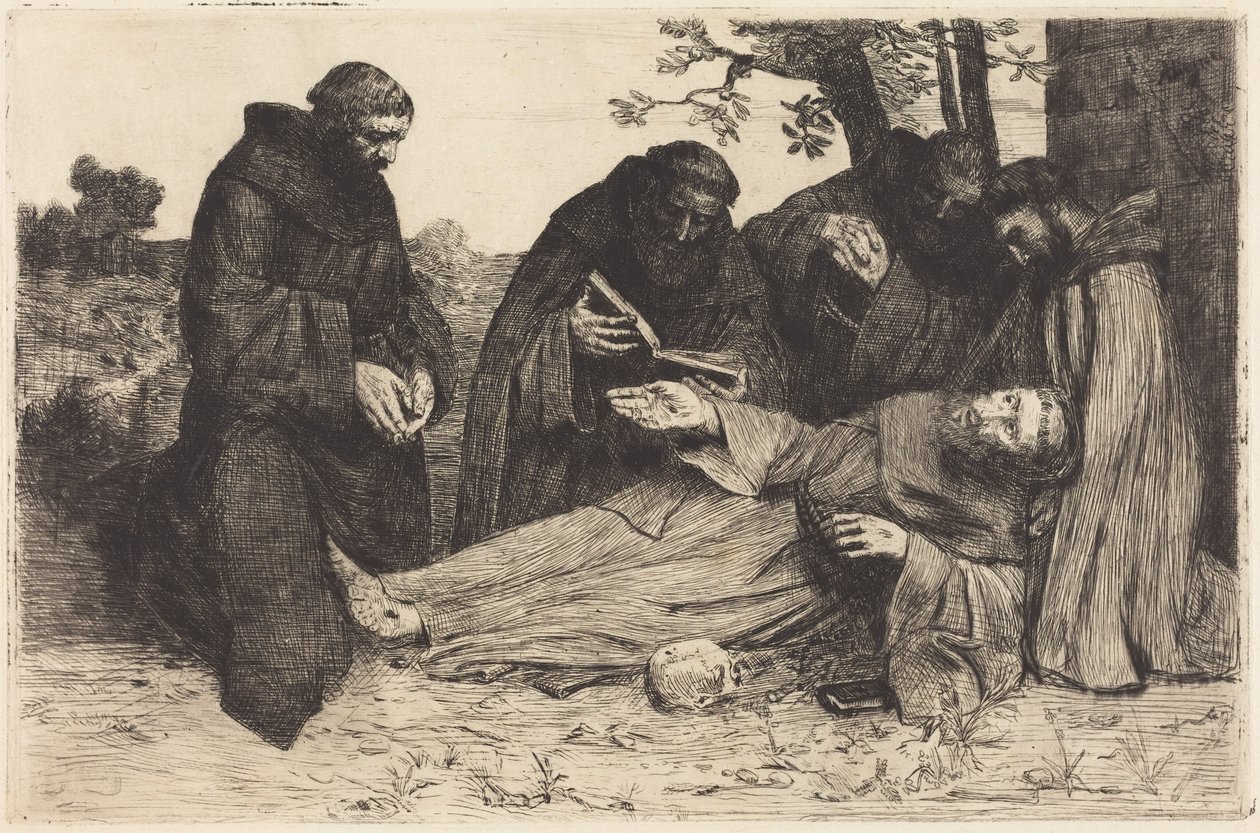 Der Tod des heiligen Franziskus von Alphonse Legros