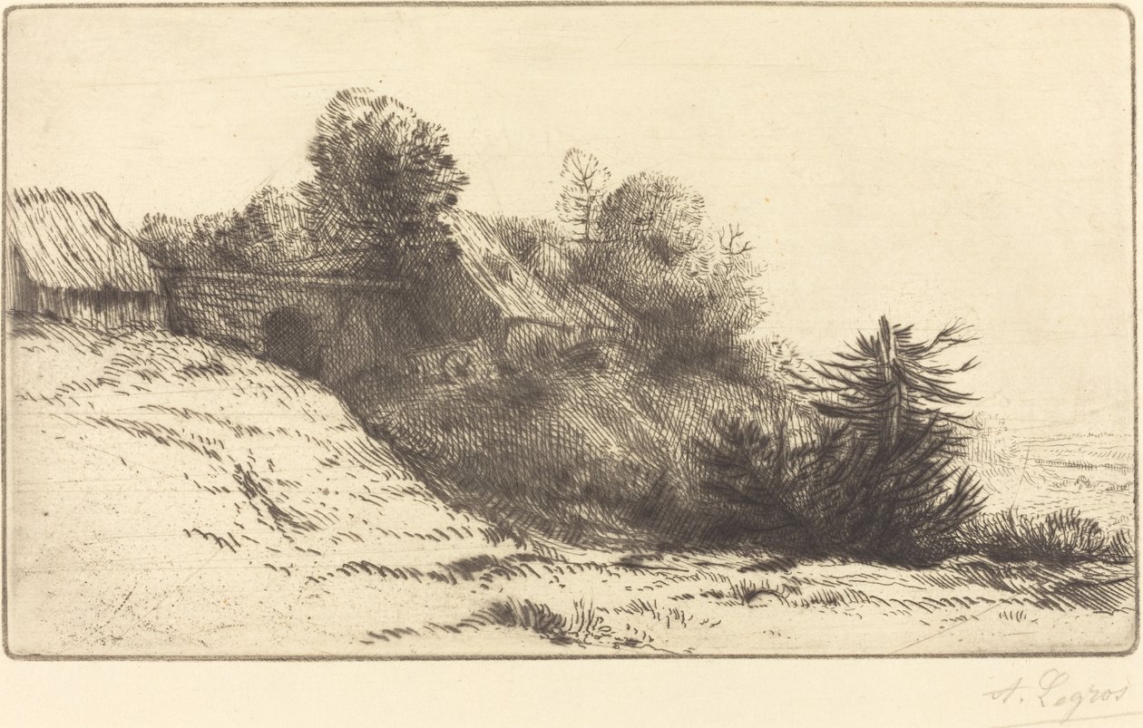 Ansicht eines Bauernhofs, 2. Platte La ferme du Bienheureux von Alphonse Legros