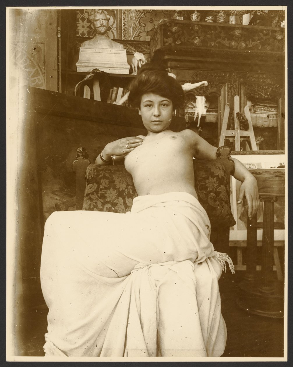 Weibliches Modell für die Allegorie "September" aus dem Zyklus der zwölf Monate, für das Journal "Cocorico," Paris von Alphonse Maria Mucha