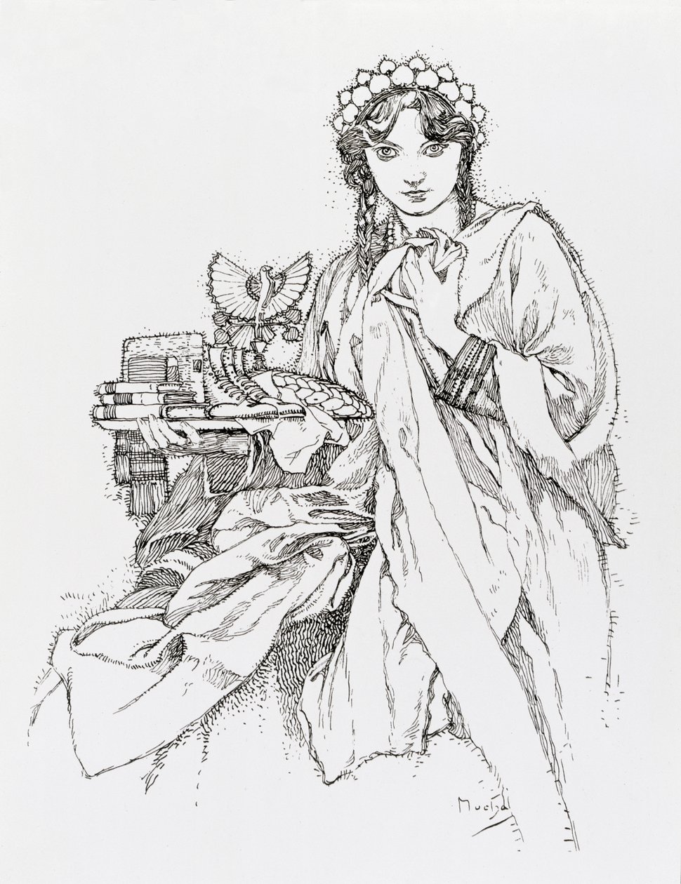 Werbeplakat für Ian Amos Komensky Lodge von Alphonse Mucha