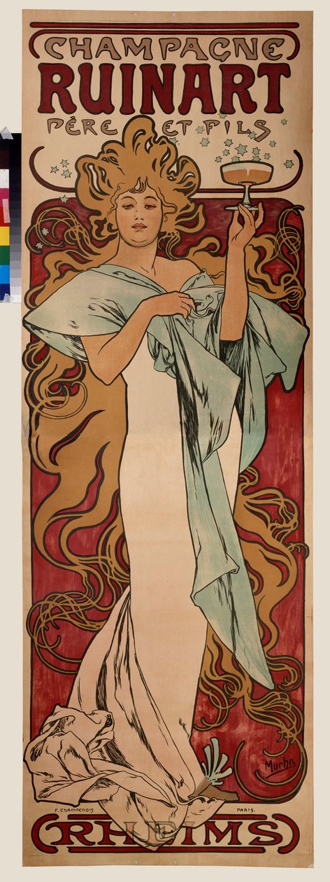 Werbeplakat für den Champagner Ruinart von Alphonse Marie Mucha