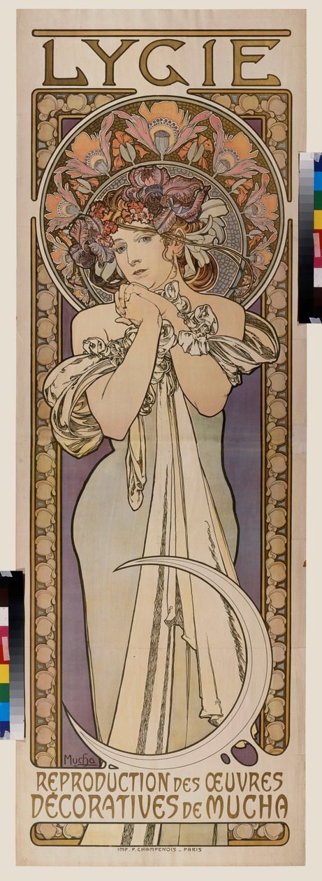 Werbeplakat für die Tanzgruppe Lygie von Alphonse Marie Mucha
