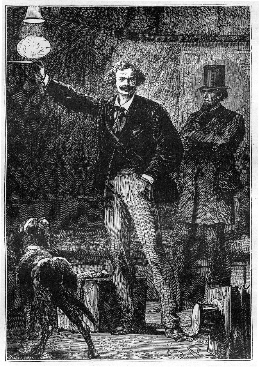 Illustration des Buches „Rund um den Mond“ von Jules Verne, Hetzel-Ausgabe - Les voyages extraordinaires von Alphonse Marie de Neuville