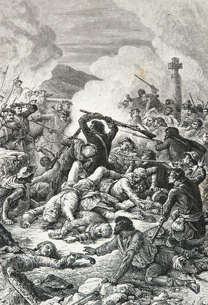 Sieg des Grafen de Vaux über die Nationalisten von Pascal Paoli in der Schlacht von Ponte Novo von Alphonse Marie de Neuville