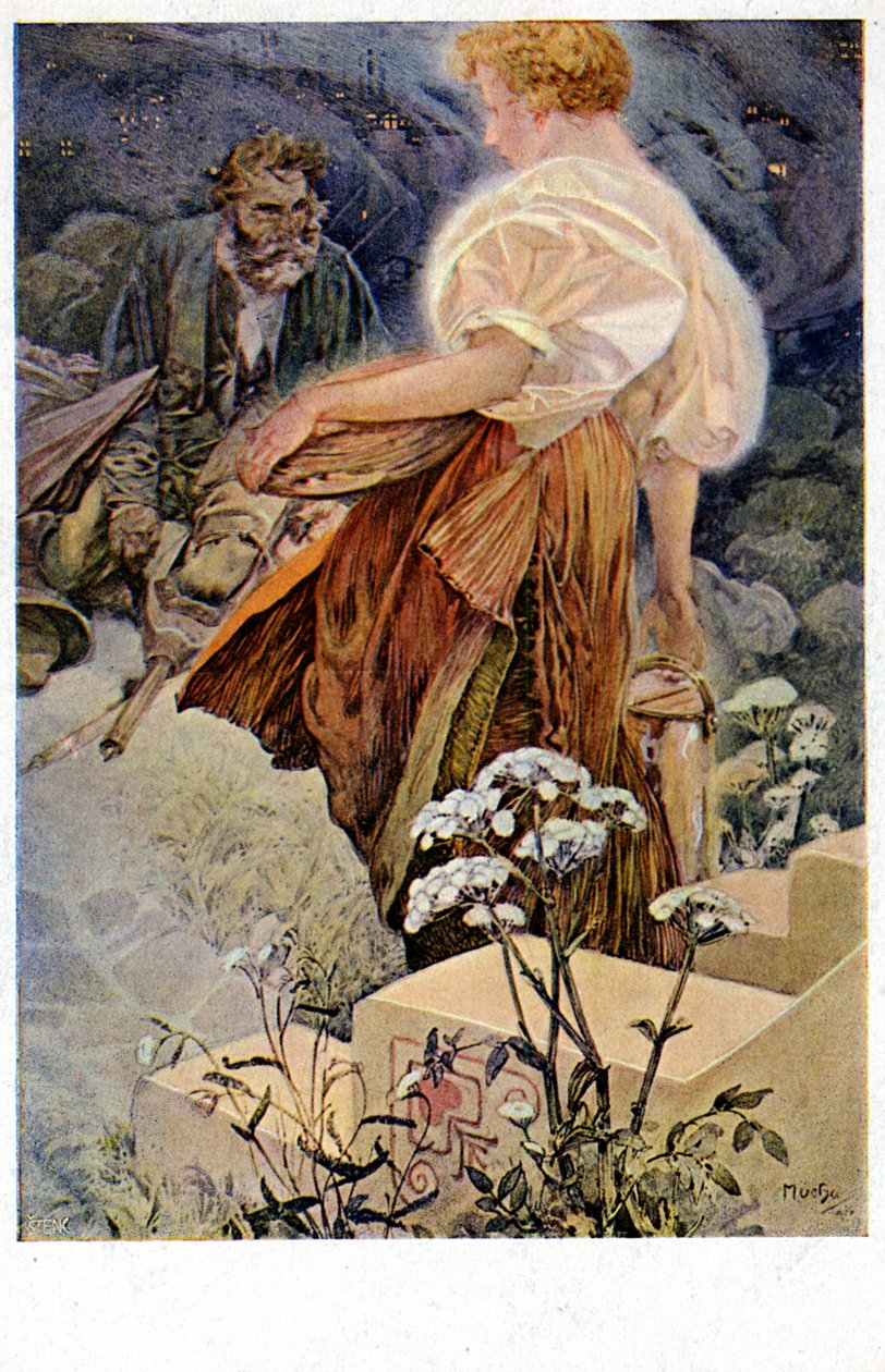 Selig sind die Barmherzigen, denn sie werden Barmherzigkeit erlangen von Alphonse Mucha