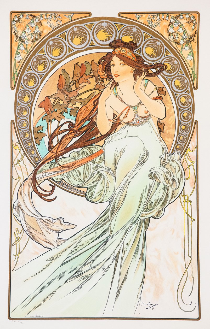 La Musica aus der Serie Die Künste, 1898 von Alphonse Mucha