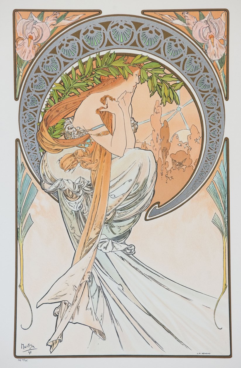 La Poesia aus der Serie Die Künste, 1898 von Alphonse Mucha