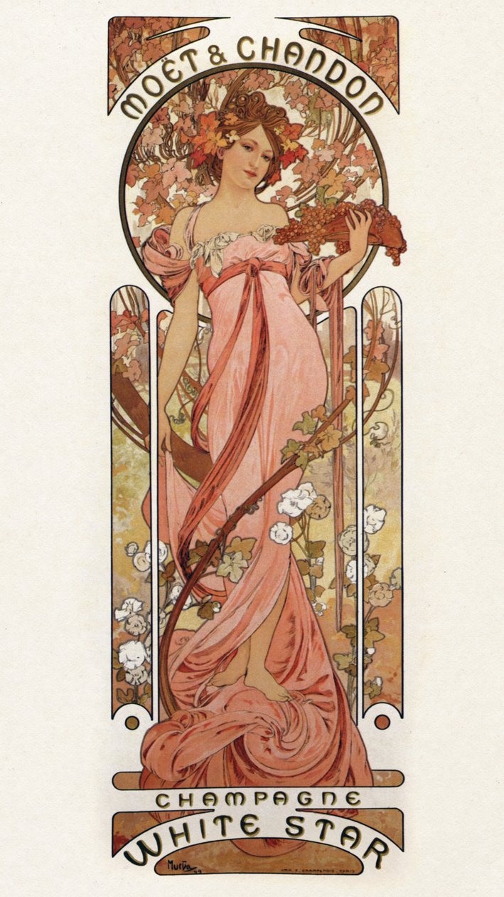 Plakat für Moet & Chandon - Champagne White Star, 1899 von Alphonse Mucha