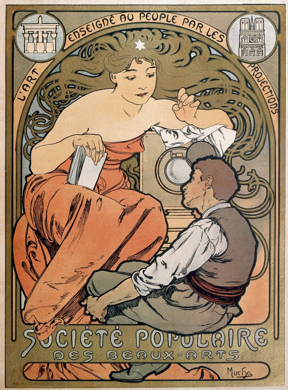 Plakat für die Societe Populaire des Beaux Arts, 1897 von Alphonse Mucha