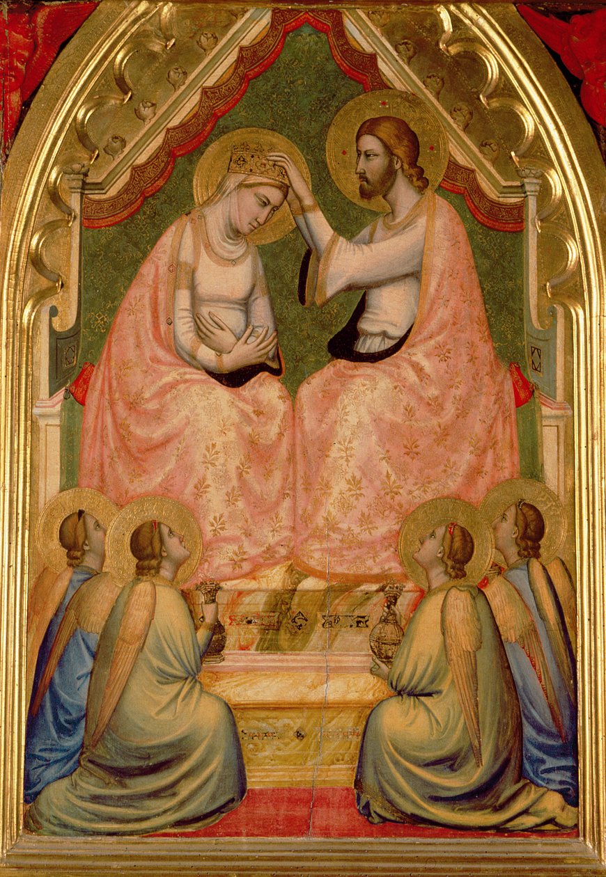 Die Krönung der Jungfrau Polyptychon (Mittelteil) von Ambrogio Bondone Giotto