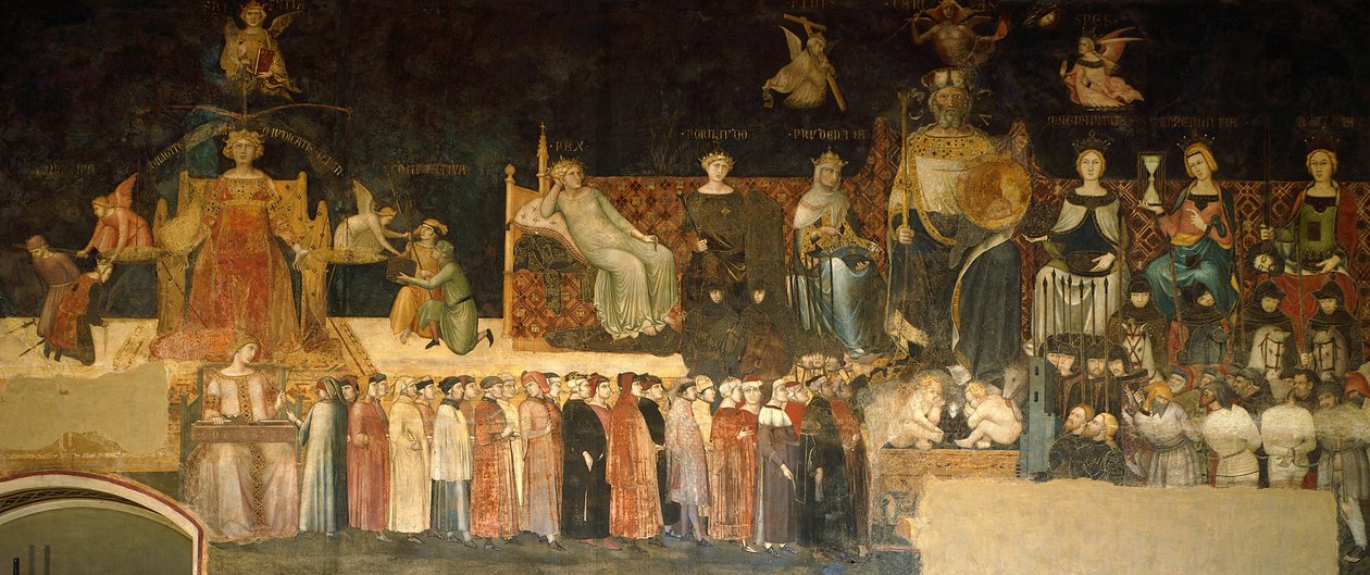 Allegorie der guten Regierung (Detail) von Ambrogio Lorenzetti