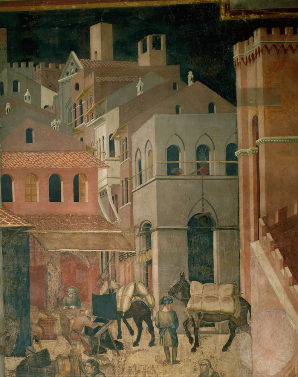 Gebäude in der Stadt von Ambrogio Lorenzetti