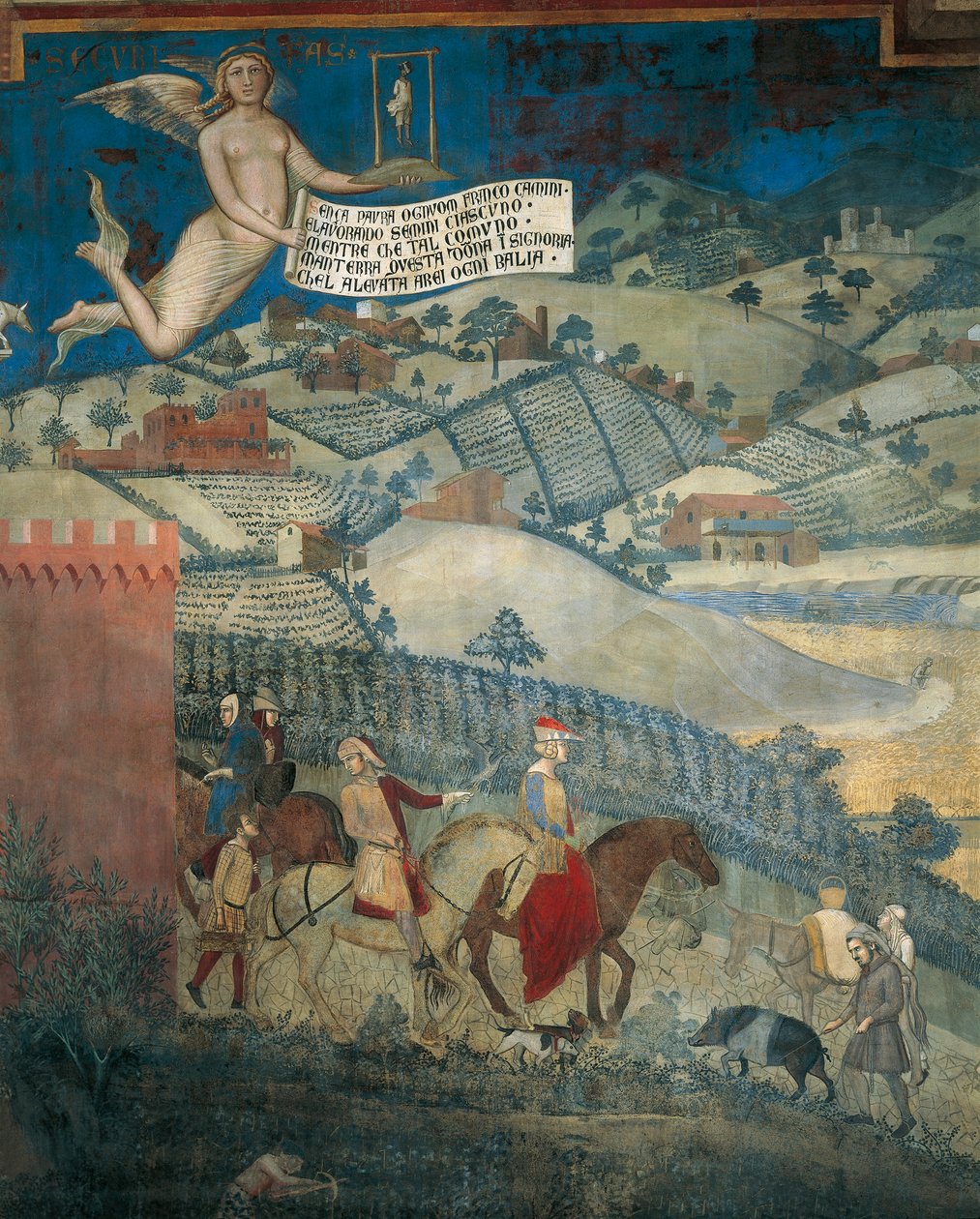 Auswirkungen der guten Regierung auf das Land (Detail) von Ambrogio Lorenzetti