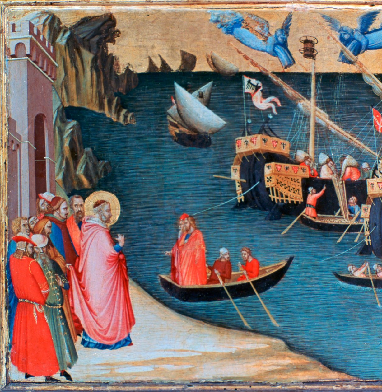 St. Nikolaus rettet Mira vor der Hungersnot, um 1327-1332 von Ambrogio Lorenzetti