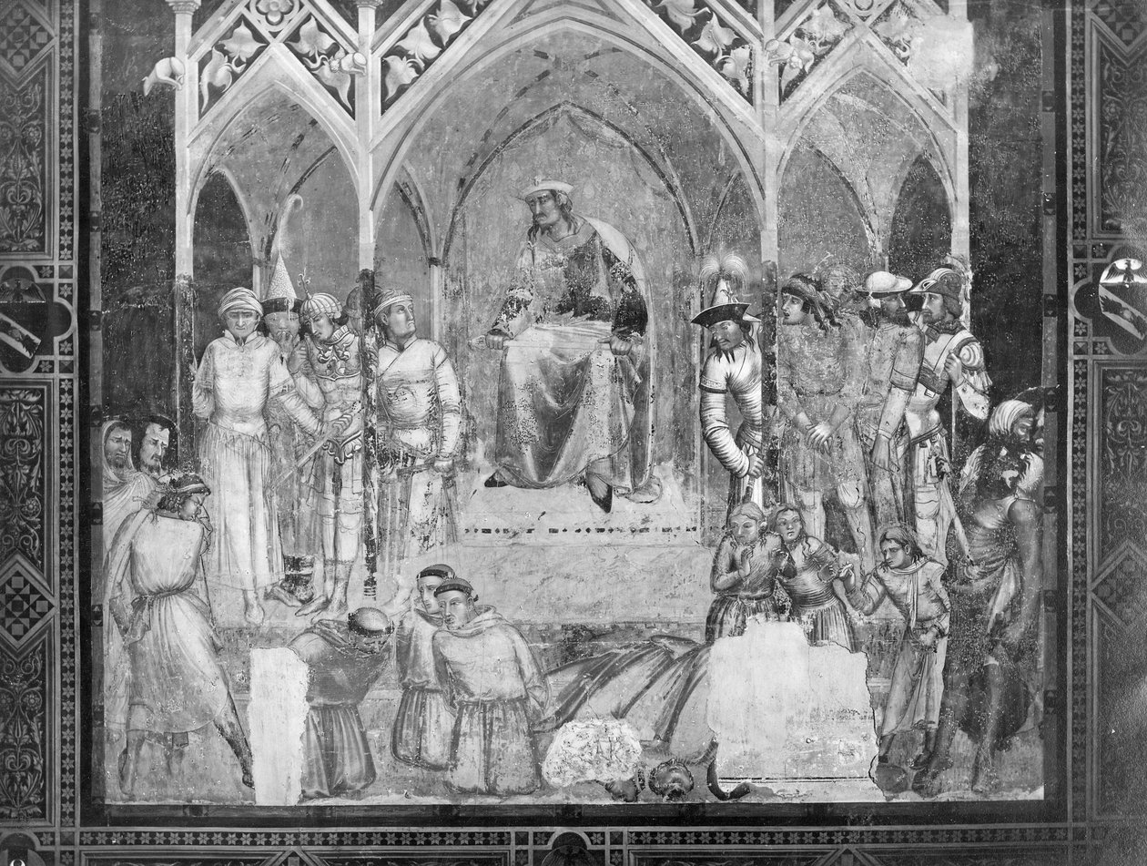 Die Enthauptung der Franziskanermönche vor dem Sultan, ca. 1331 von Ambrogio Lorenzetti