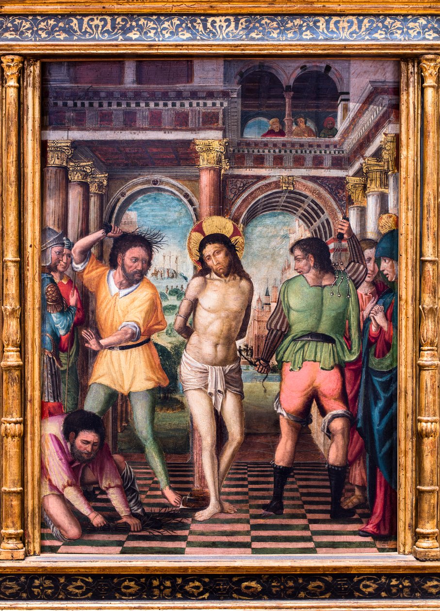 Die Geißelung Christi, frühes 16. Jahrhundert von Ambrogio da Fossano (c.1460-1523) (circle of)