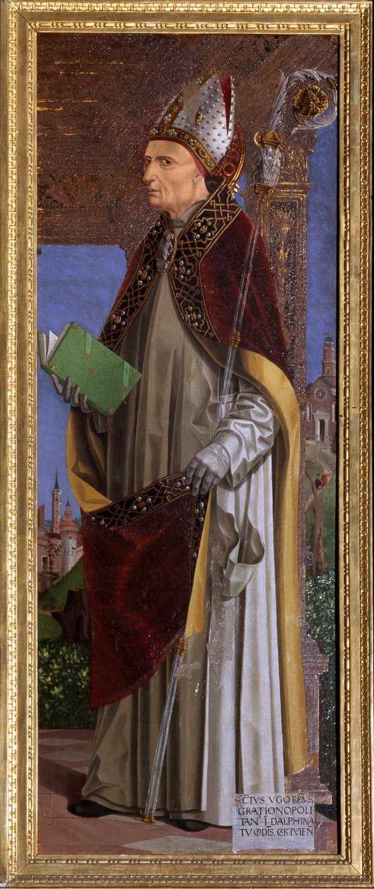 Heiliger Hugo von Grenoble (oder Hugo von Chateauneuf) (1053-1132), Bischof von Grenoble von Ambrogio da Fossano (c.1460 1523)