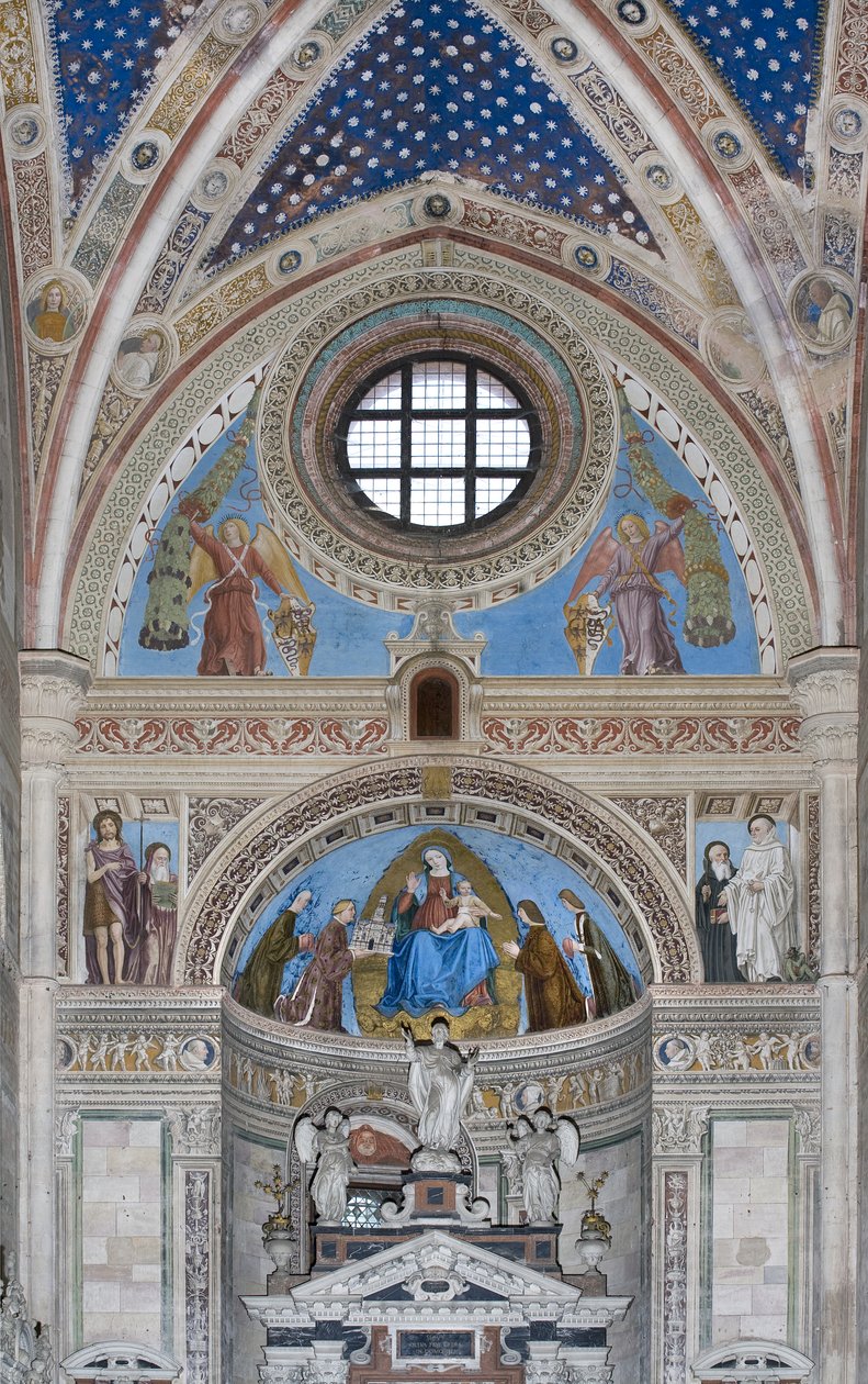 Gian Galeazzo Visconti und Söhne bieten der Jungfrau Maria das Modell der Kartause an von Ambrogio da Fossano