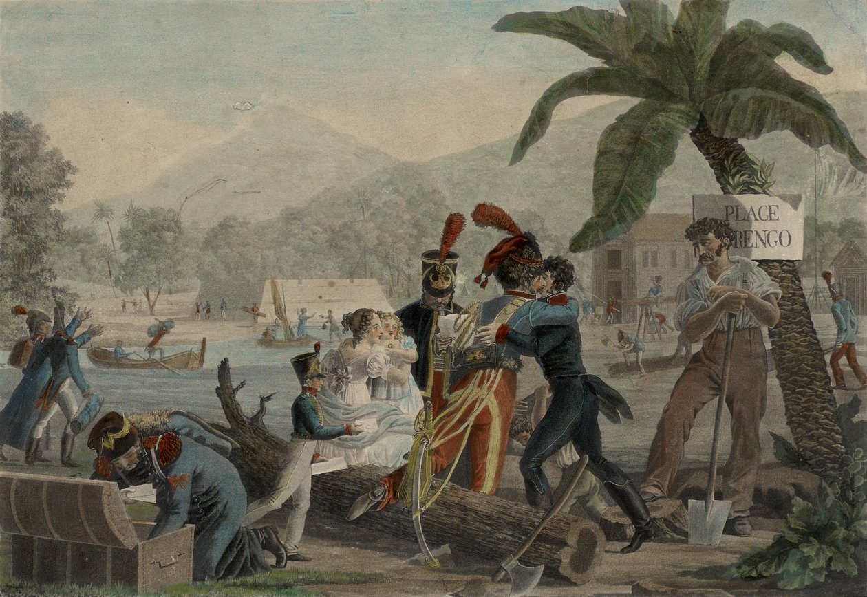 2. Ansicht von Aigleville, Kolonie von Texas oder Feld des Asyls, ca. 1819 von Ambroise Louis Garneray