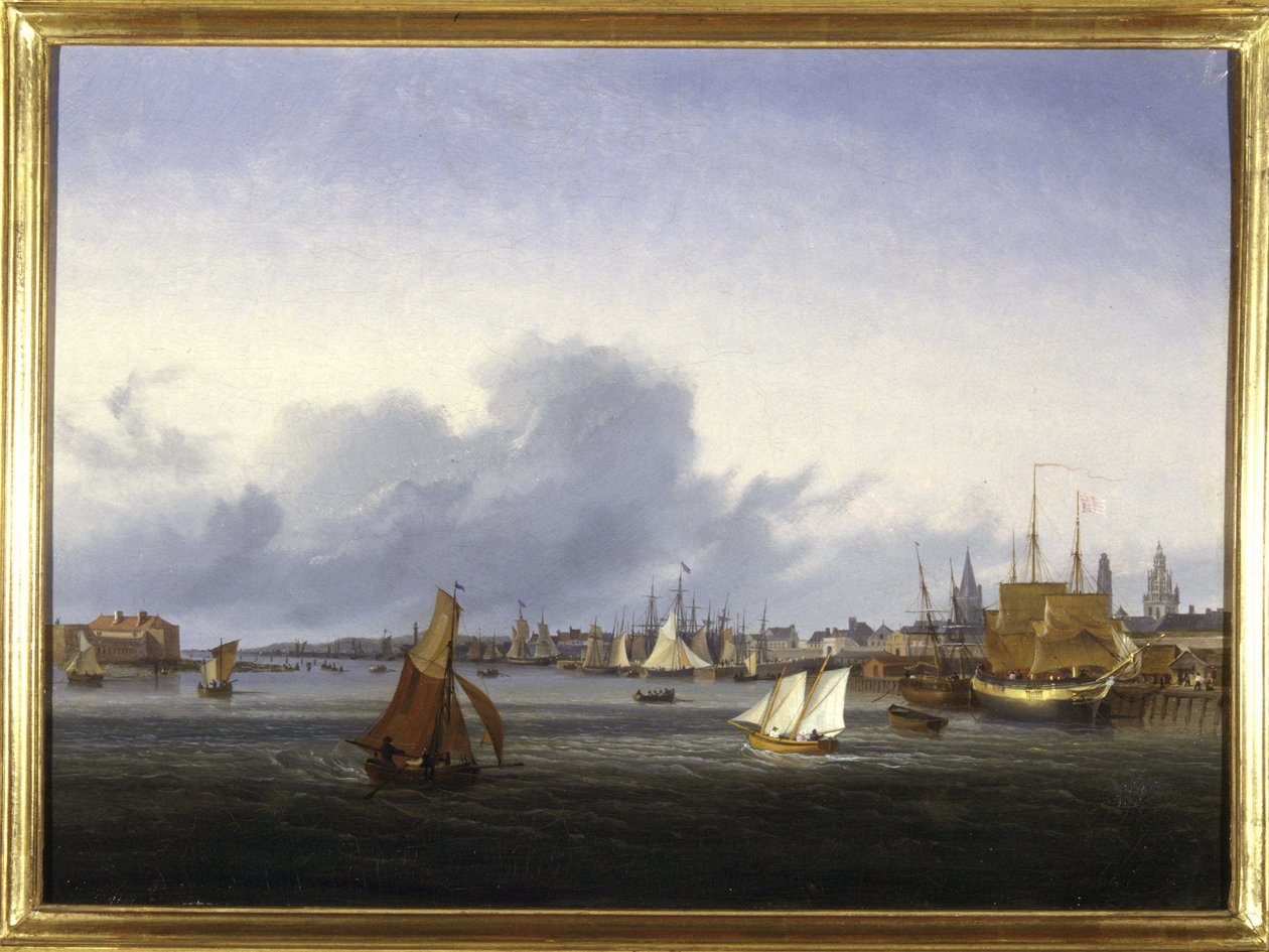 Der Hafen von Calais von Louis Garneray, ca. 1820 von Ambroise Louis Garneray