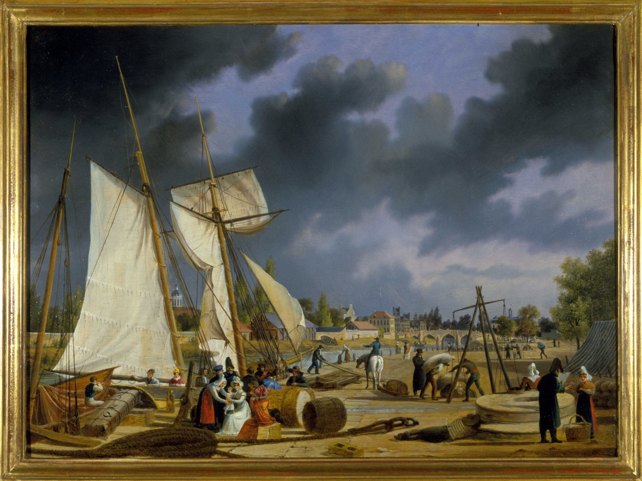 Der Hafen von Caen von Louis Garneray, ca. 1820 von Ambroise Louis Garneray
