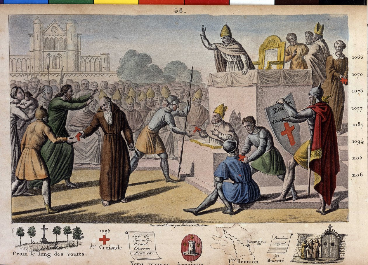 Gott will es: Beim Konzil von Clermont (heute Clermont-Ferrand, Auvergne) predigt Peter der Einsiedler den ersten Kreuzzug vor Papst Urban II. von Ambroise Tardieu
