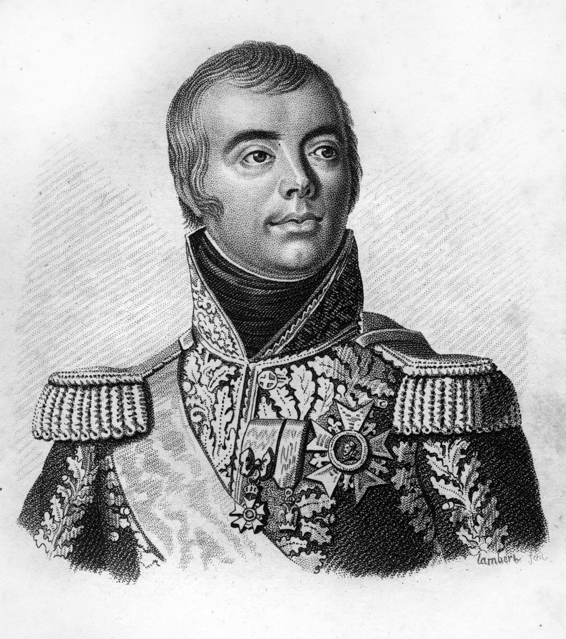 Jacques Alexandre Macdonald (1765-1840), Marschall von Frankreich - in „Porträts der französischen Generäle nach den Siegen und Eroberungen der Franzosen“. Graviert von Ambroise Tardieu 1818. Stella Sammlung von Ambroise Tardieu