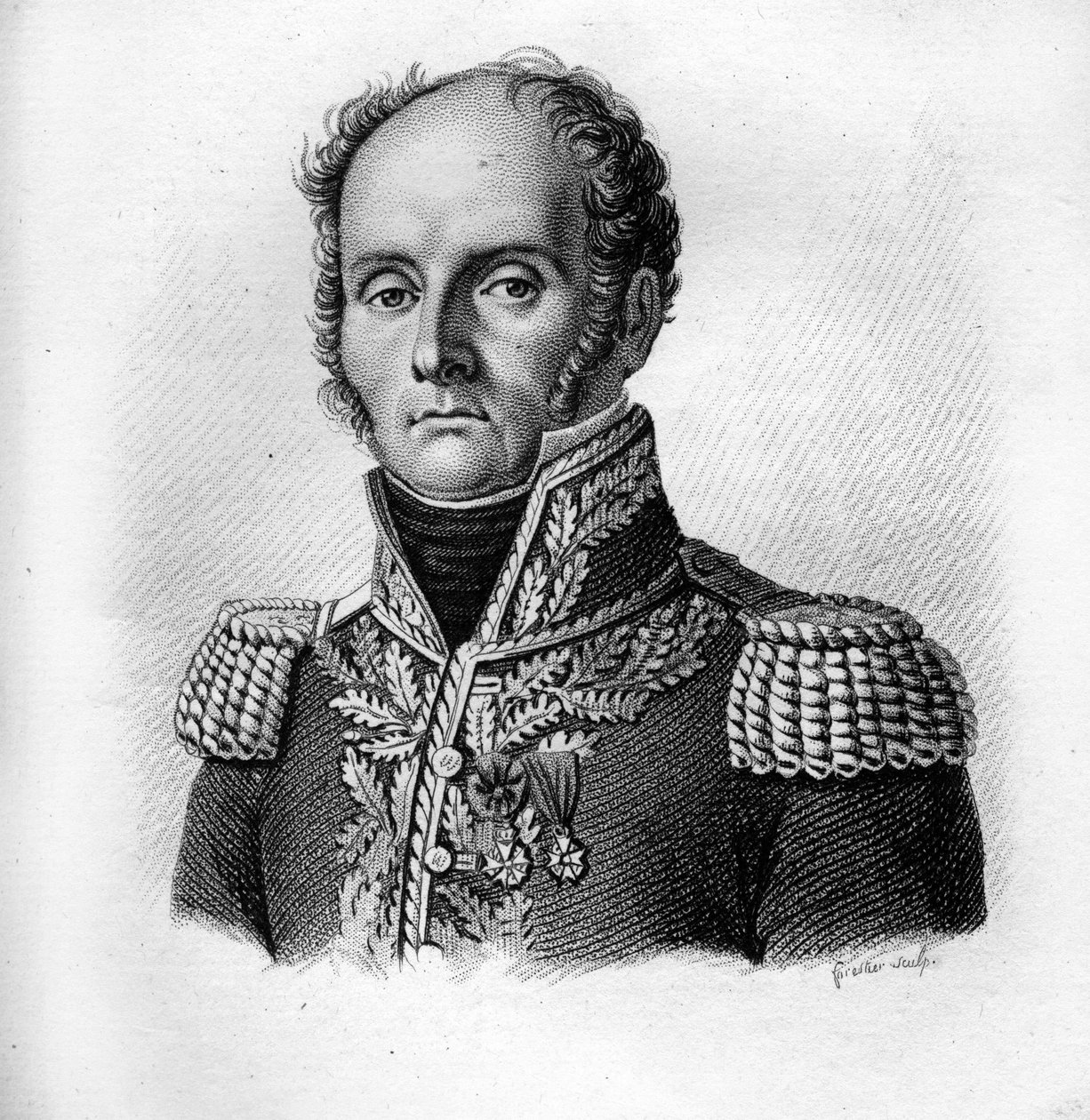 General Charles-Théodore Beauvais de Préau (1772-1830) - in „Portraits des Généraux Français“. Graviert von Ambroise Tardieu im Jahr 1818. Stella Sammlung von Ambroise Tardieu