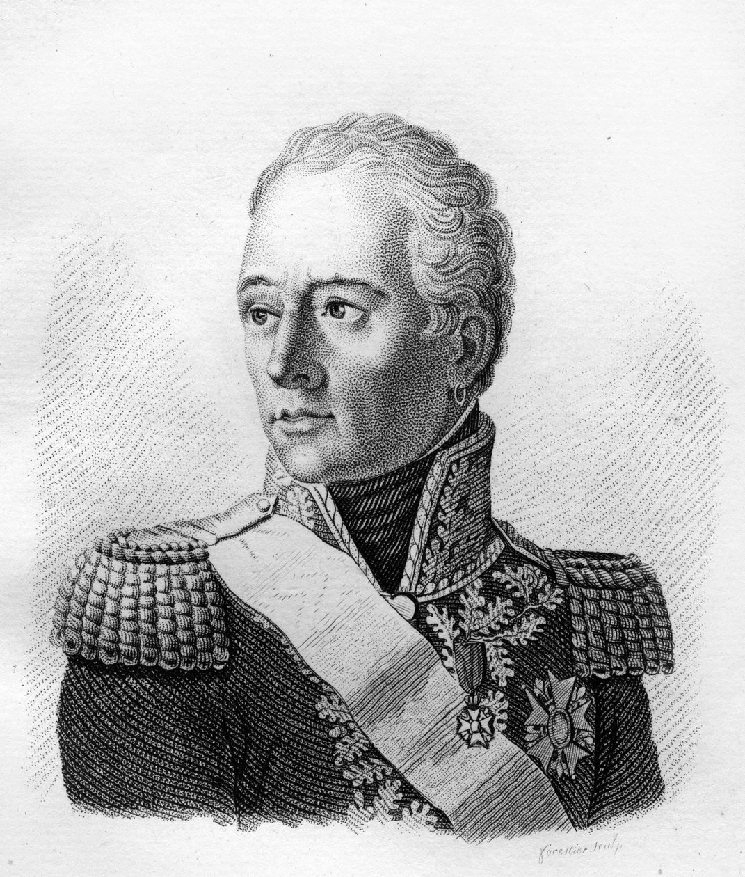 Louis Marie Turreau de Garambouville (1756-1816), französischer General - in „Porträts der französischen Generäle nach den Siegen und Eroberungen der Franzosen“. Graviert von Ambroise Tardieu 1818. Stella Sammlung von Ambroise Tardieu
