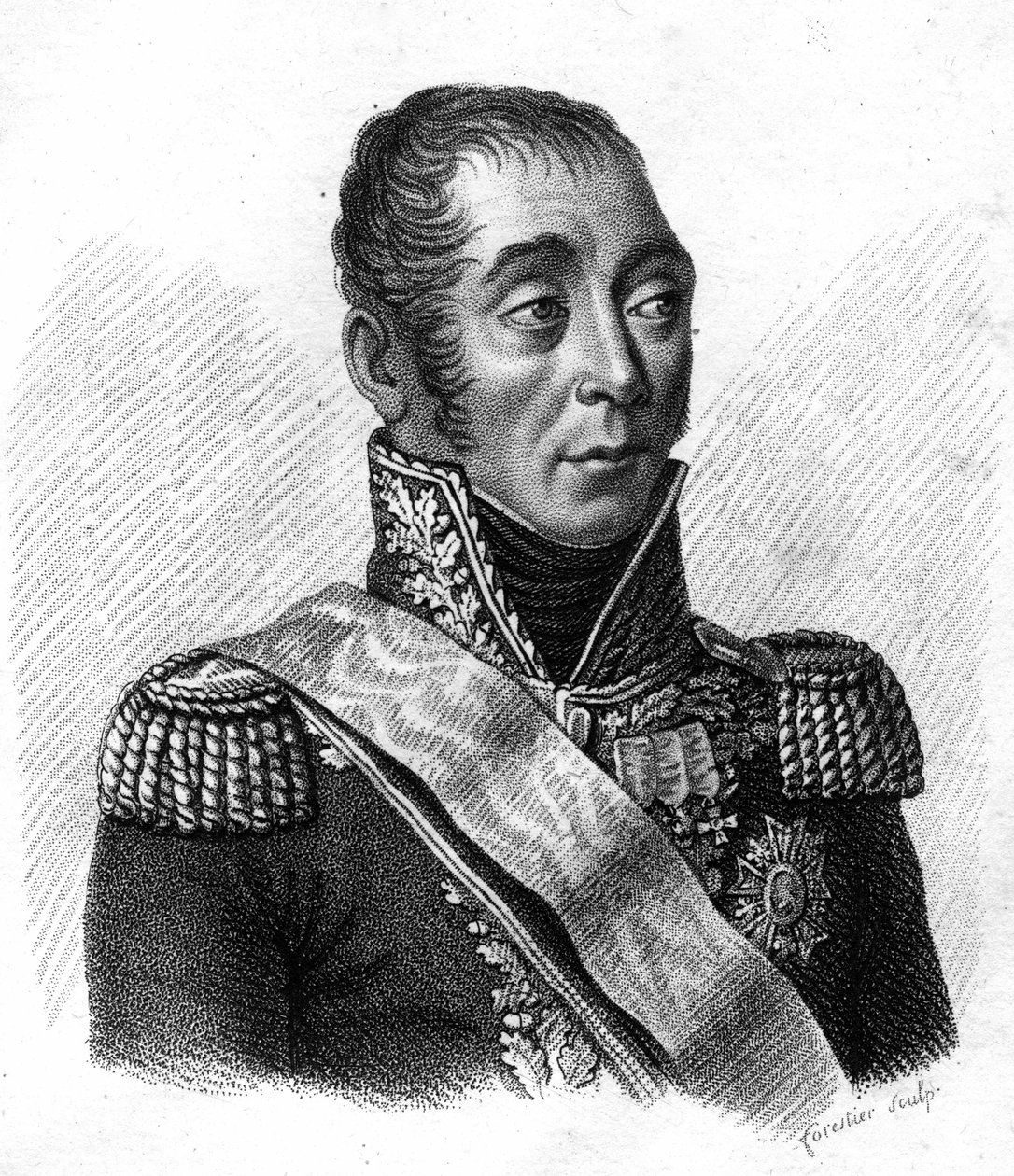 Porträt von Emmanuel, Marquis de Grouchy, Marschall von Frankreich (1766-1847). Gravur von Ambroise Tardieu, 1818. Stella-Sammlung. von Ambroise Tardieu