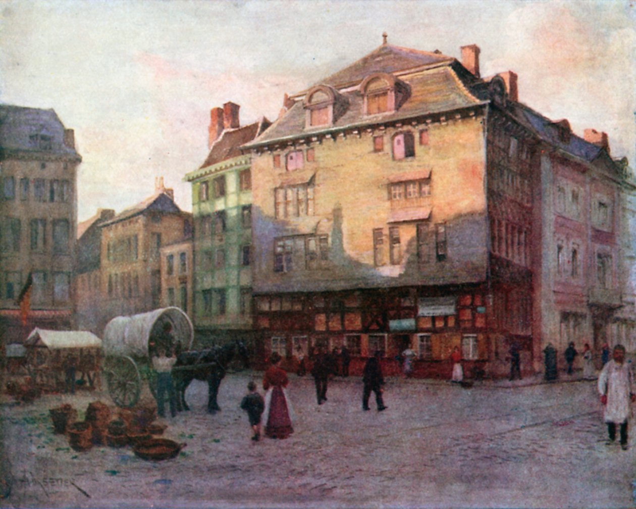 Altes Haus am Quai de la Goffe, Lüttich von Amedee (after) Forestier