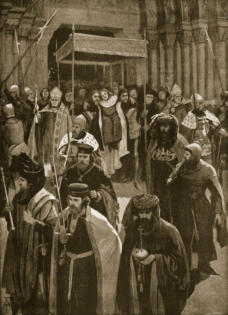 Die Pause nach der Krönung von Richard II., Vigil von St. Kenelm, 16. Juli 1377, aus 