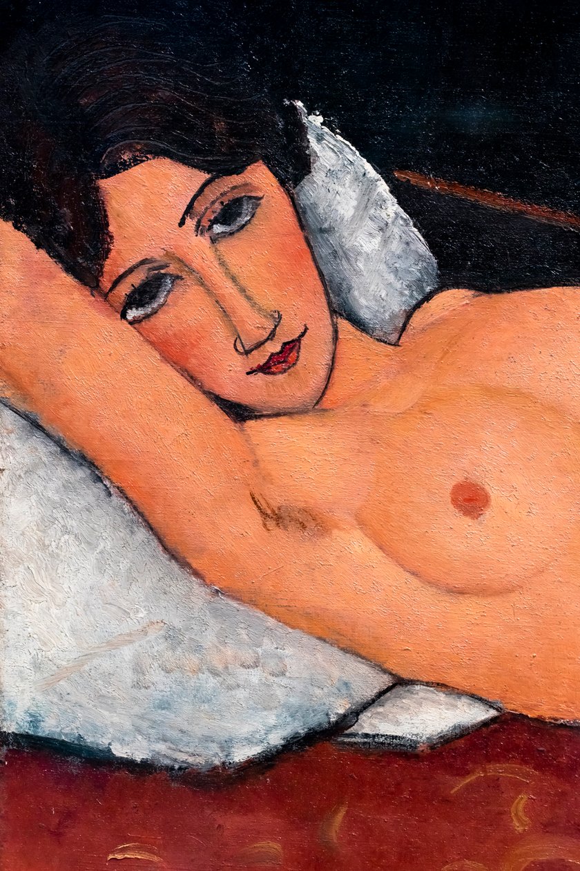Akt auf einem weißen Kissen liegend, ca. 1917 von Amedeo Modigliani