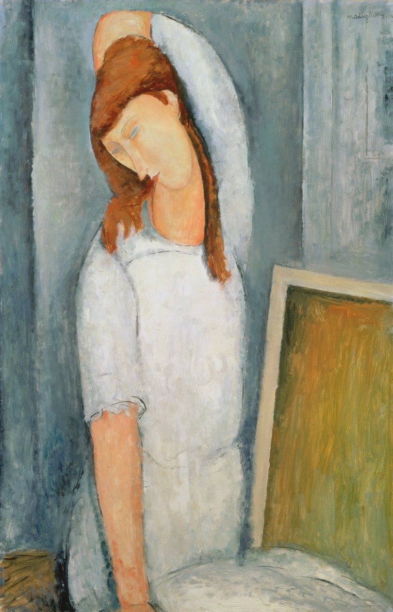 Porträt von Jeanne Hébuterne (1898-1920) mit ihrem linken Arm hinter dem Kopf von Amedeo Modigliani