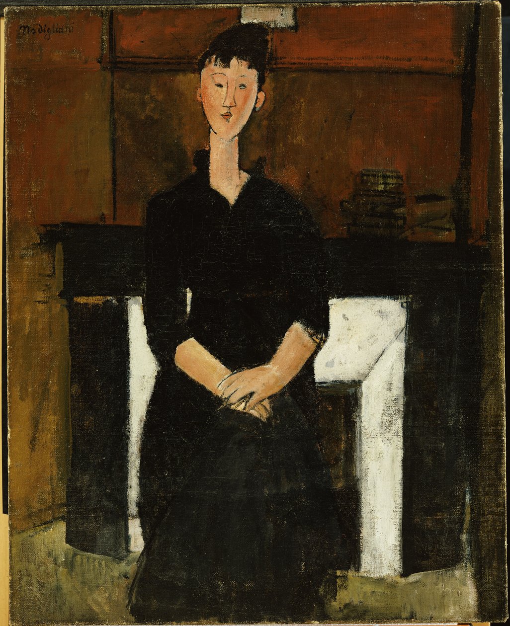 Frau am Kamin sitzend, 1915 von Amedeo Modigliani