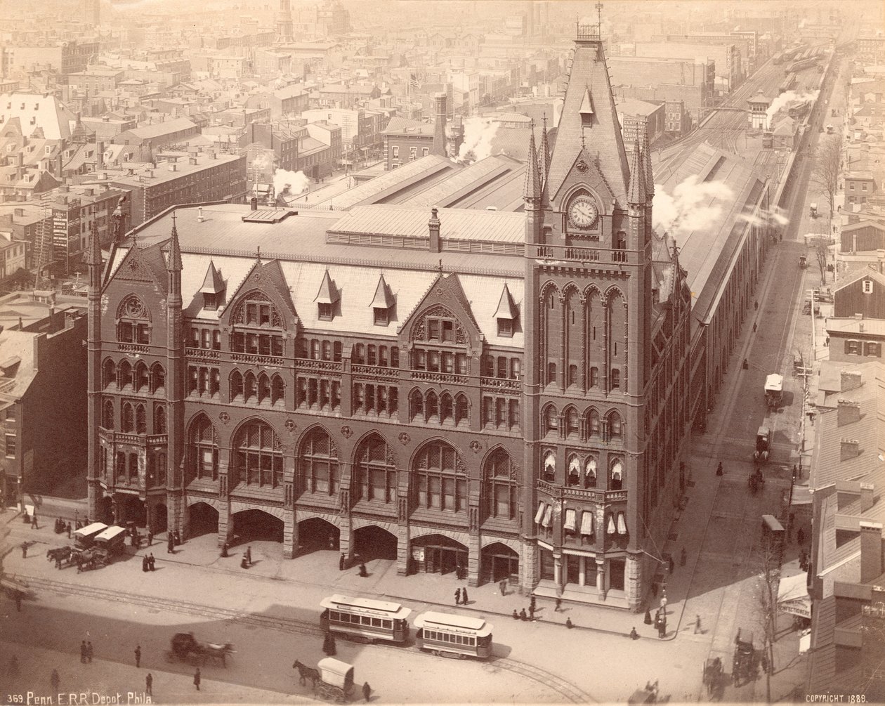 Pennsylvania Railroad Station, Market Street West am Penn Square, 1889 von American Photographer