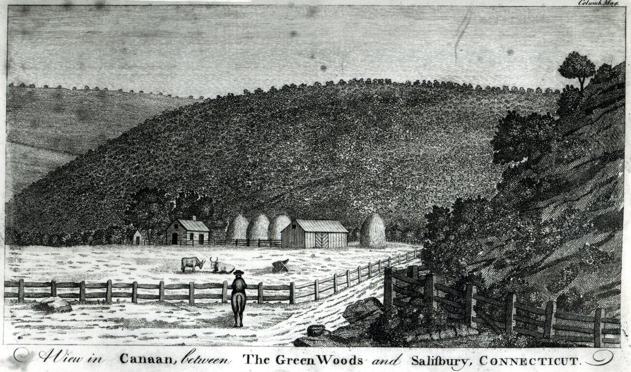 Eine Farm in Canaan, Connecticut, aus 