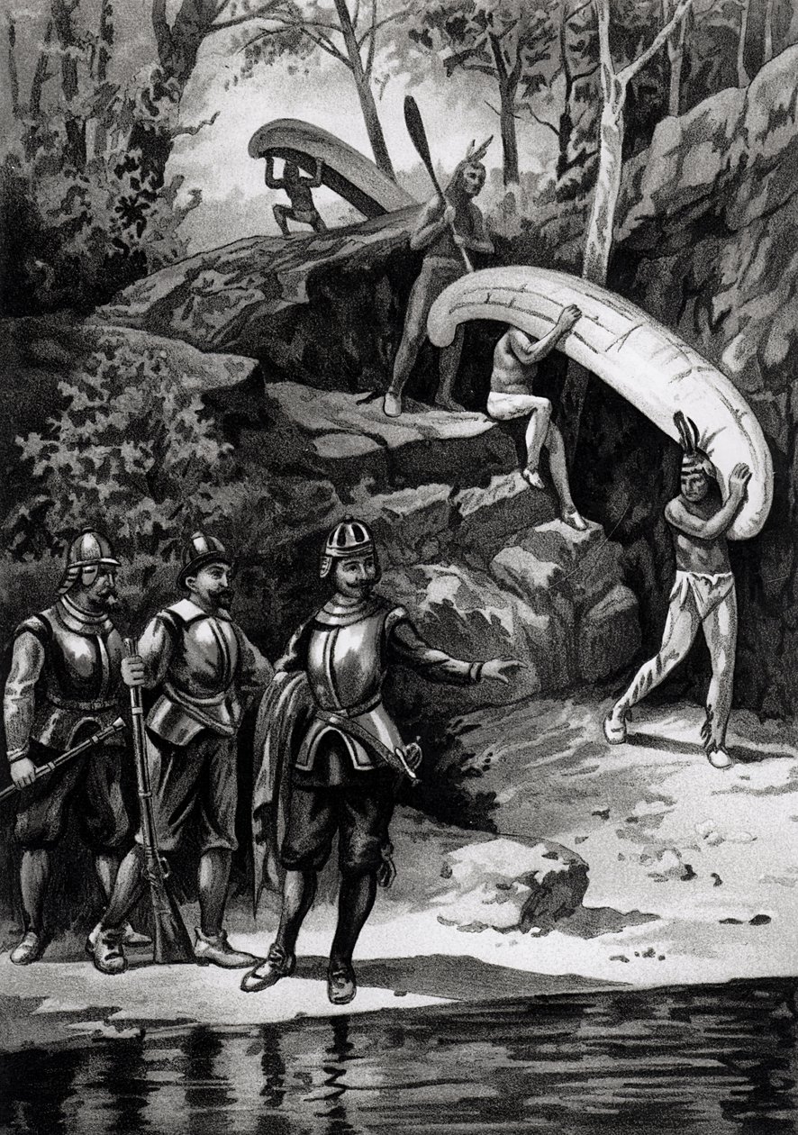 Champlain erkundet die kanadische Wildnis, 1603, aus 